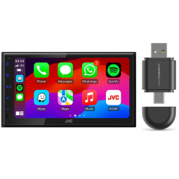 JVC KW-M593BT 6.8" CarPlay / Android Auto USB, Bluetooth Screen Mirroring Car Stereo + Wireless Adaptor JVC KW-M593BT 6.8" CarPlay / Android Auto USB, Bluetooth Screen Mirroring Car Stereo + Wireless Adaptor