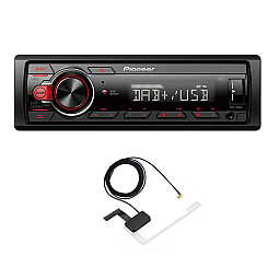 Pioneer MVH-130DAB Mechless Bluetooth, DAB+, USB, AUX, Car Stereo With Aerial 