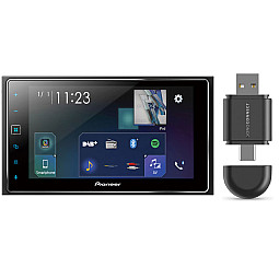 Pioneer SPH-DA130DAB Double Din DAB+ Radio Bluetooth Apple CarPlay USB 6.2" Screen + Wireless Adaptor