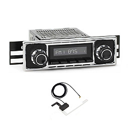 RetroSound RSM1D-BPC Motor 1DAB Pebble & Chrome Bluetooth, DAB+, Aux, AM/FM Car Stereo With Aerial RetroSound RSM1D-BPC Motor 1DAB Pebble & Chrome Bluetooth, DAB+, Aux, AM/FM Car Stereo With Aerial