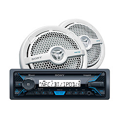 Sony Marine Digital Media Receiver USB Bluetooth iPhone Boat Stereo With Marine 160W Waterproof Speakers Sony Marine Digital Media Receiver USB Bluetooth iPhone Boat Stereo With Marine 160W Waterproof Speakers
