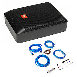JBL 200 Watt Ultra-Compact Car Audio Under Seat Powered Subwoofer & Wiring Kit