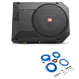JBL Basspro SL2 8" (200mm) Compact Amplified Car Audio Woofer Under Seat Sub With Complete Wiring Kit