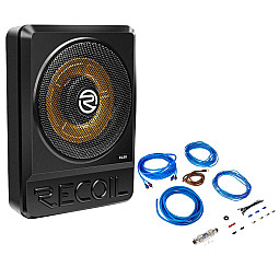 Recoil RLS8 8” Ultra Thin Under Seat Subwoofer Built-in Amplifier Bass Remote Control With Wiring Kit Recoil RLS8 8” Ultra Thin Under Seat Subwoofer Built-in Amplifier Bass Remote Control With Wiring Kit