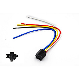 InCarTec 83-230 5 Pin Relay Holder (12v 80amp) With Bare 300mm Wires