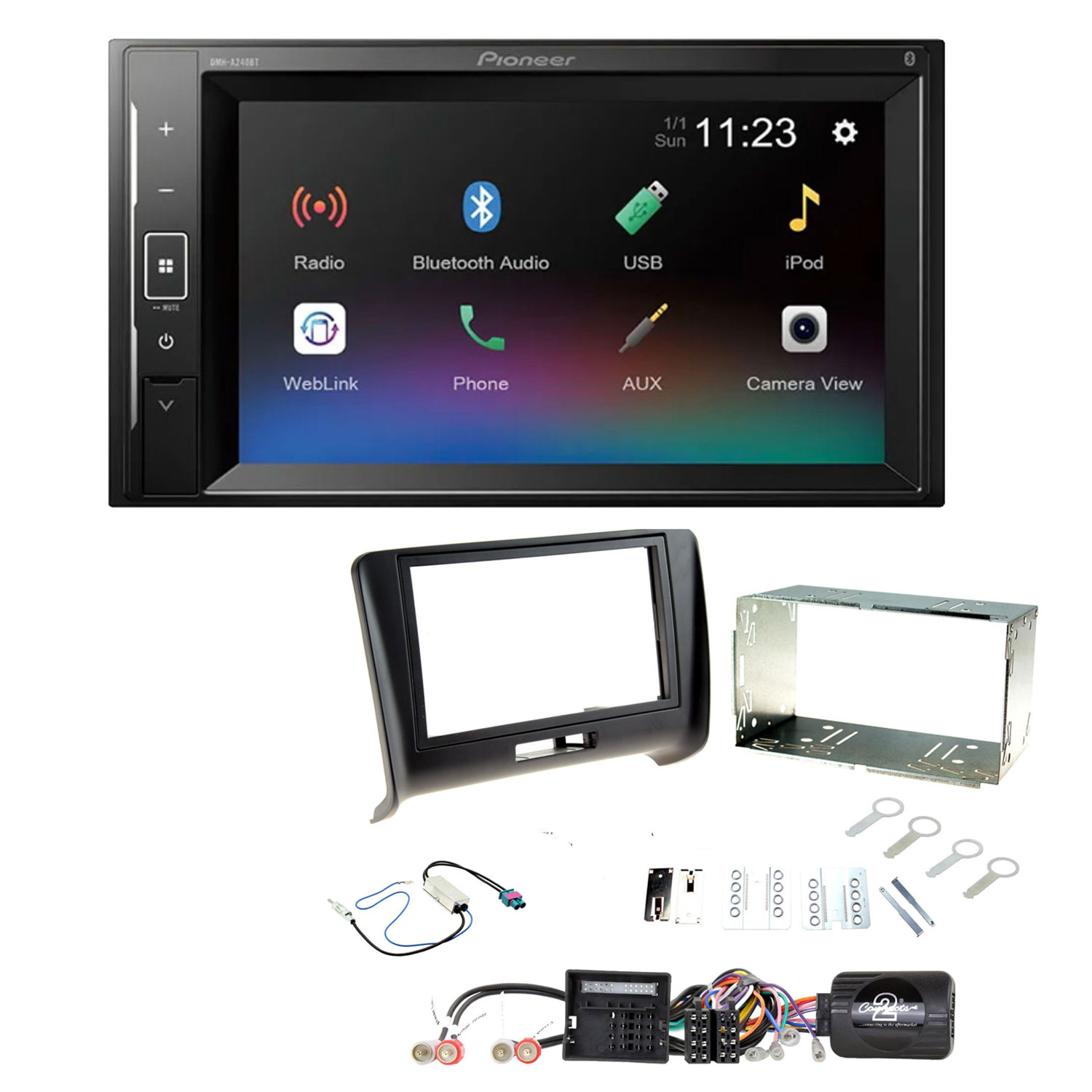 Audi TT 2006 - 2014 Pioneer 6.2" Touch Screen Bluetooth iPod iPhone Stereo Upgrade Kit