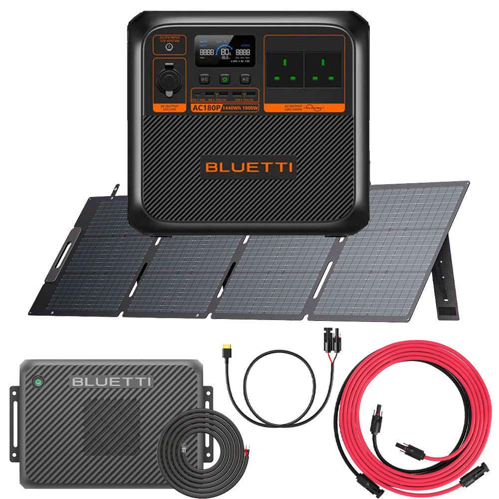 AC180P + Charger2 + Wiring Kit + PV200D + MC4 TO XT60 + A-MC4-NO-UN-L5M
