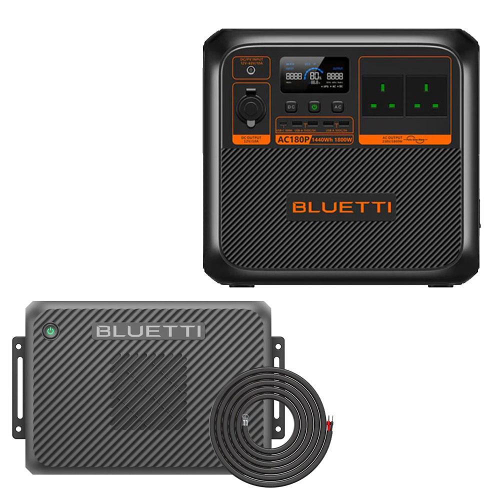 Bluetti AC180P + Charger2 + Wiring Kit Portable Power Station AC180P + Charger2 + Wiring Kit