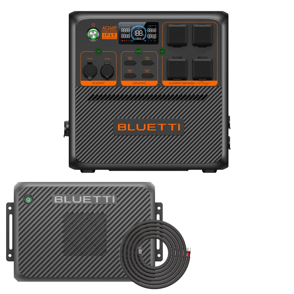 Bluetti AC240P + Charger2 + Wiring Kit Portable Power Station AC240P + Charger2 + Wiring Kit
