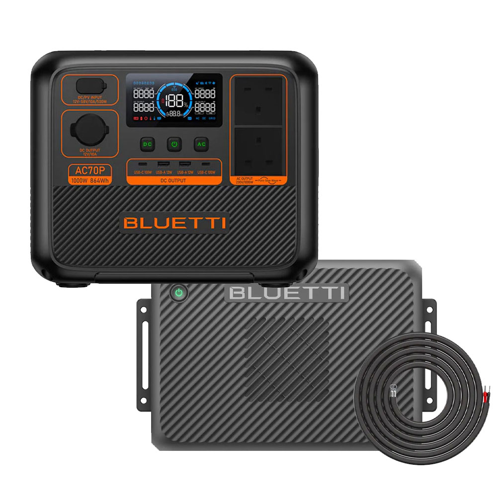 BLUETTI AC70P + Charger2 + Wiring Kit Portable Power Station AC70P + Charger2 + Wiring Kit
