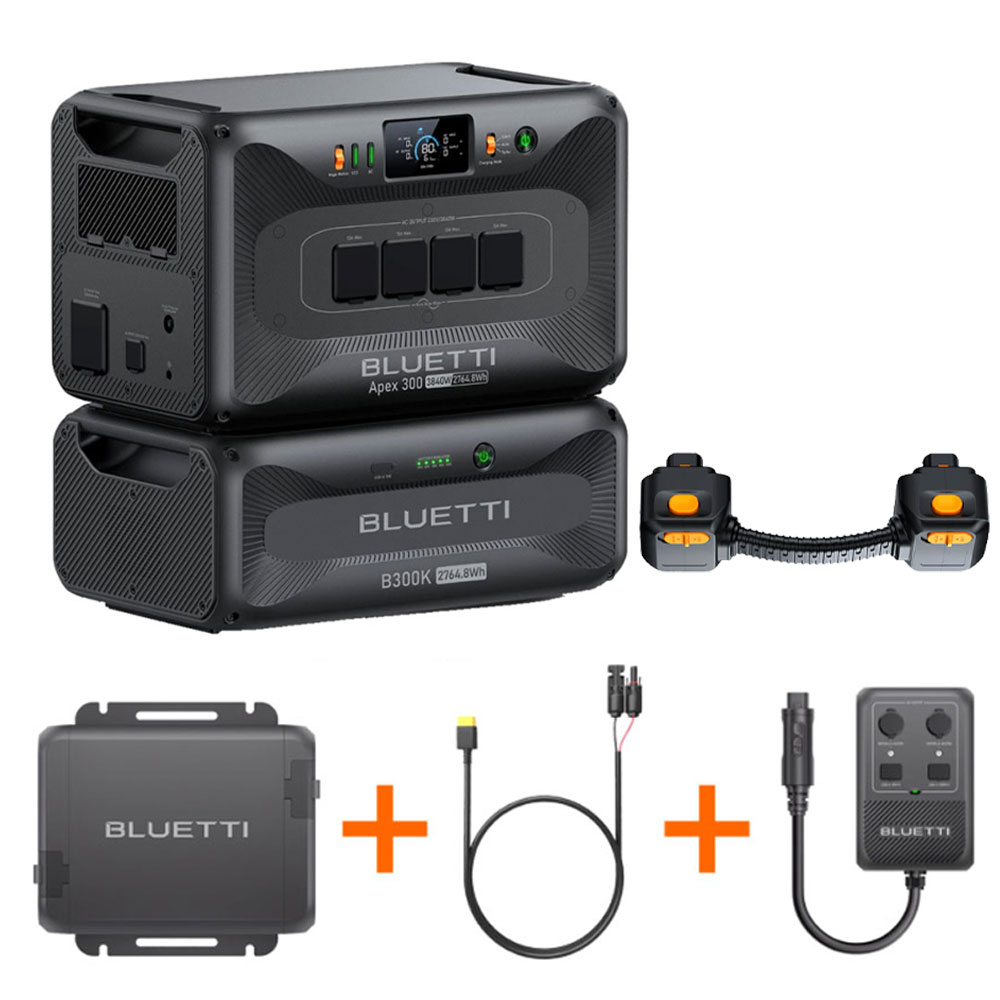 BLUETTI Apex 300 + B300K2 + A-CG-D60L-UG-DC + A-PWC-AC-UN-LNO-0389 + HUB D1 Portable Power Station Apex 300 + B300K2 + A-CG-D60L-UG-DC + A-PWC-AC-UN-LNO-0389 + HUB D1