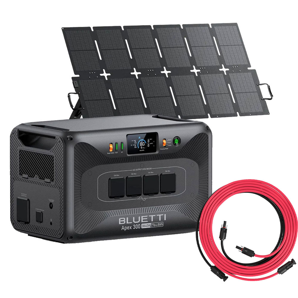 BLUETTI Apex 300 + Sora 220 + A-MC4-NO-UN-L5M Portable Power Station Apex 300 + Sora 220 + A-MC4-NO-UN-L5M