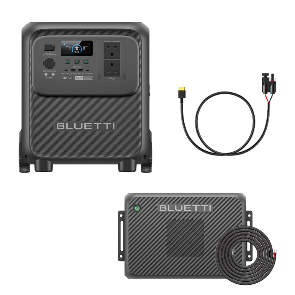BLUETTI Elite 320 + Charger2 + Wiring Kit + MC4 TO XT60 Portable Power Station Elite 320 + Charger2 + Wiring Kit + MC4 TO XT60