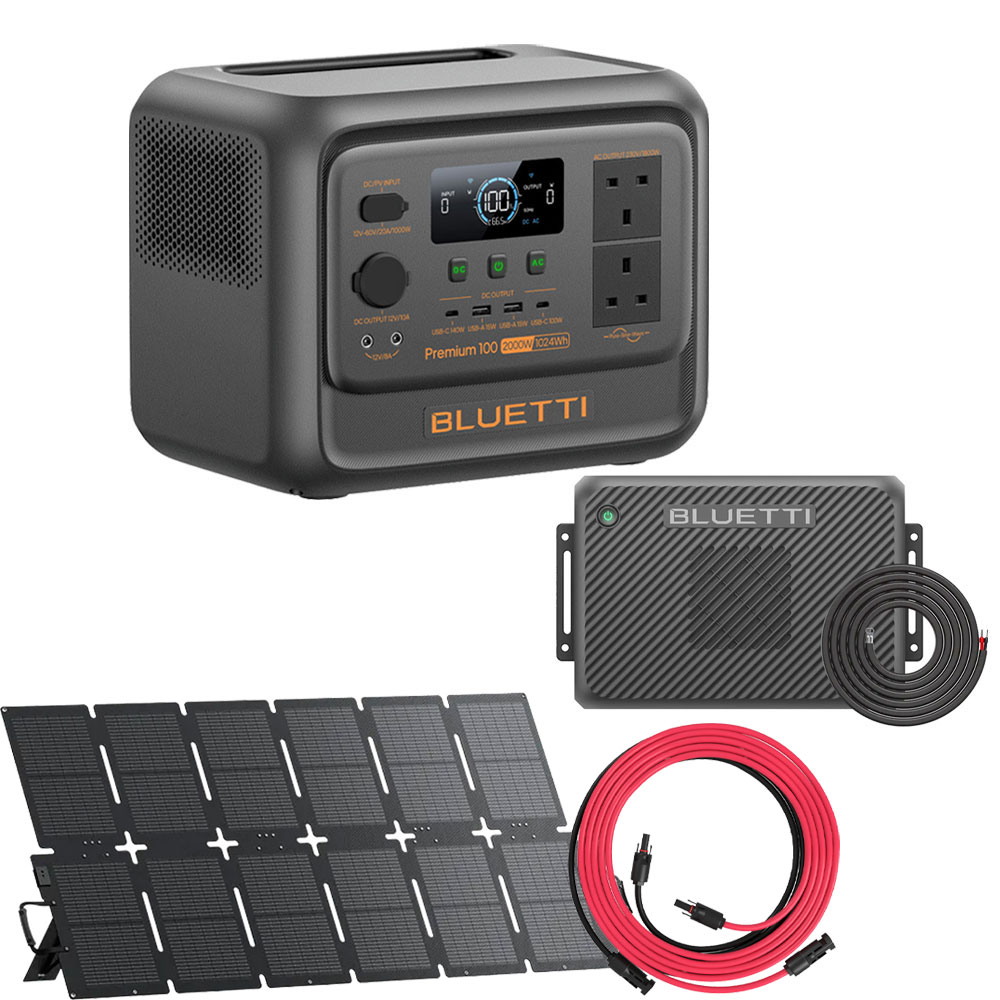 PREMIUM 100 V2 +  Charger2 + Wiring Kit + Sora 220 + PV Solar 5M Extension Cable
