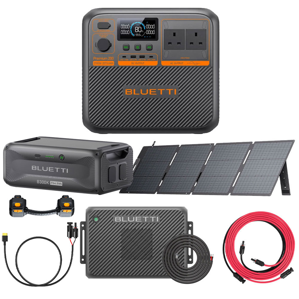 PREMIUM 200 v2 + B300K2 + PV200D + Charger2 + Wiring + MC4 TO XT60 + A-MC4-NO-UN-L5M