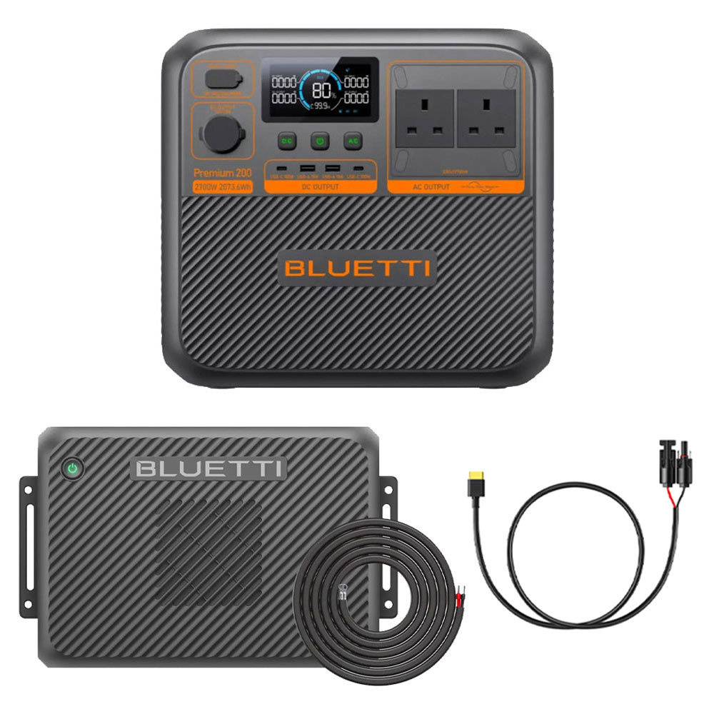 BLUETTI PREMIUM 200 v2 + Charger2 + Wiring Kit + MC4 TO XT60 Portable Power Station PREMIUM 200 v2 + Charger2 + Wiring Kit + MC4 TO XT60