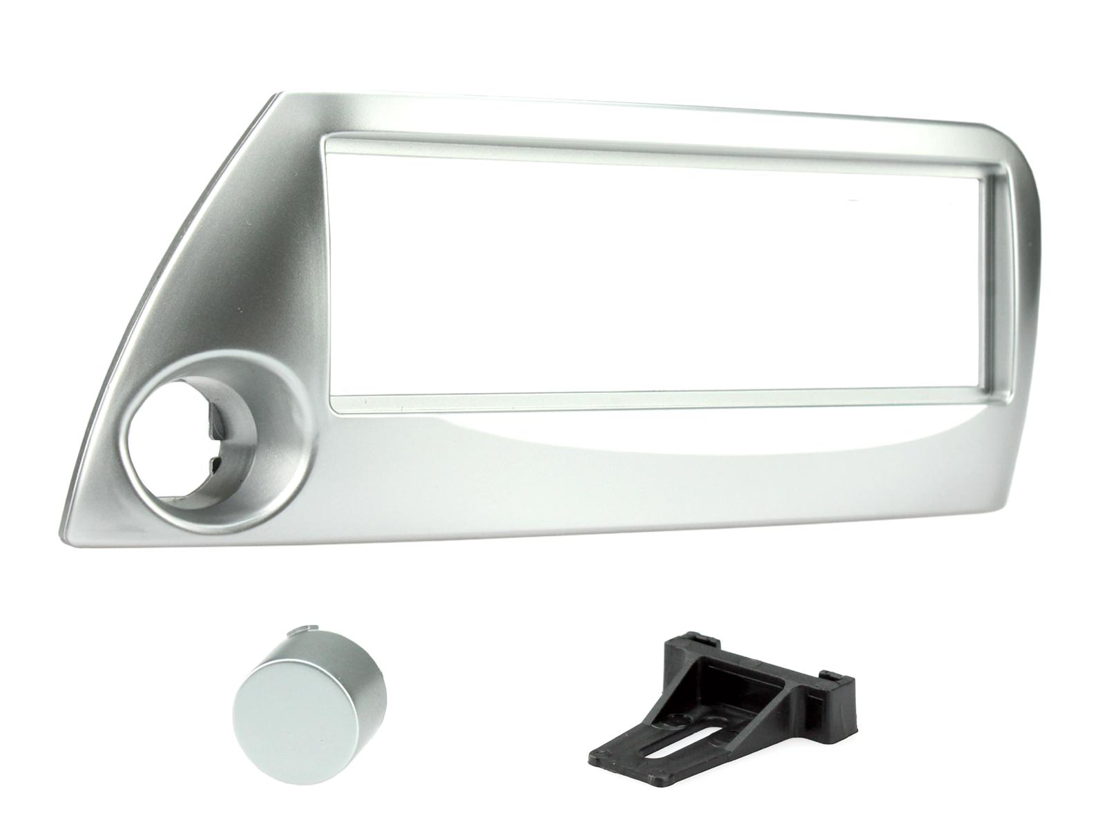 thumbnail interactive-video image 1 of Ford KA Radio Bezel Set 1996-2008 – Silver-Metallic 1 DIN Dash Kit 1 of 6