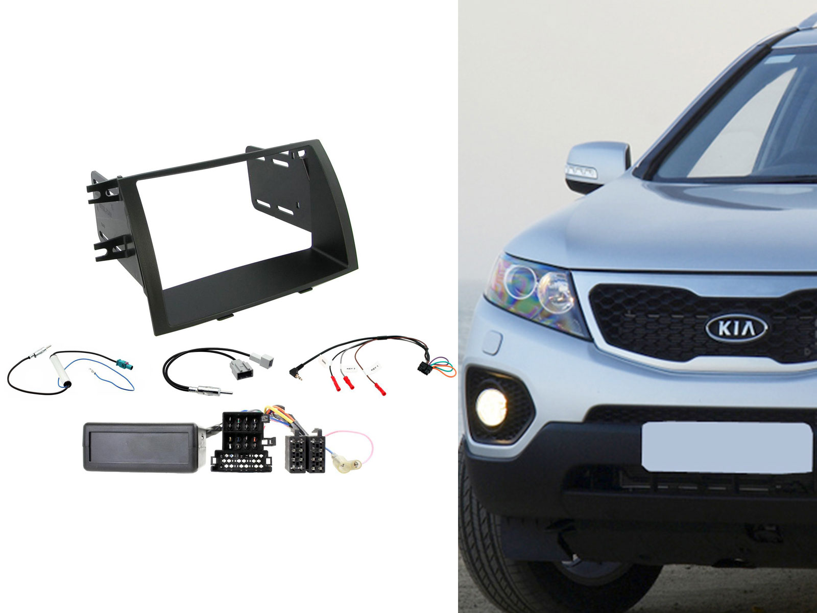 CTKKI06 Kia Sorento 2009 - 2011 Amp Double Din Car CD Stereo Fascia Fitting Kit