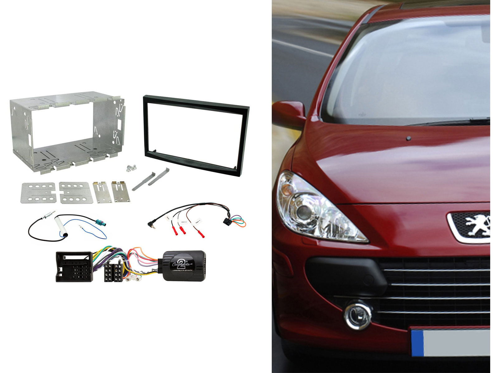 KIT Poste 1-DIN USB/Bluetooth Peugeot 207 307 et Peugeot 1007