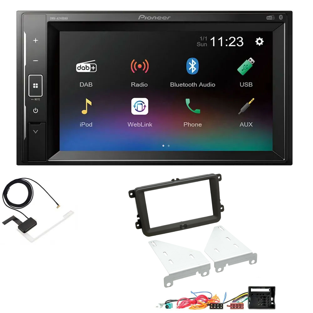 Volkswagen Caddy, Eos, Fusca, Golf, Jetta, Magotan Double Din 6.2" Screen Bluetooth Stereo Upgrade Kit