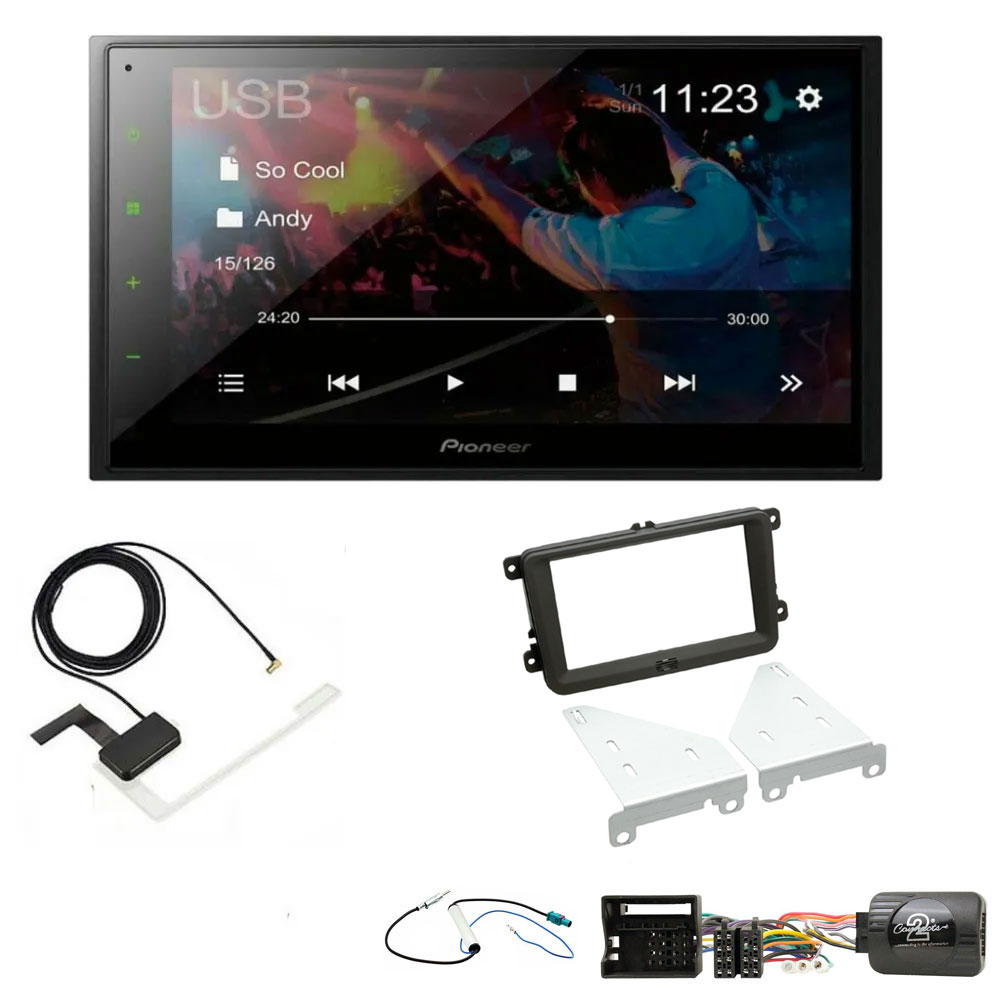 VW Scirocco, Tiguan, Touran, Vento Pioneer 6.8" Double Din Bluetooth WebLink USB DAB Radio Upgrade Kit