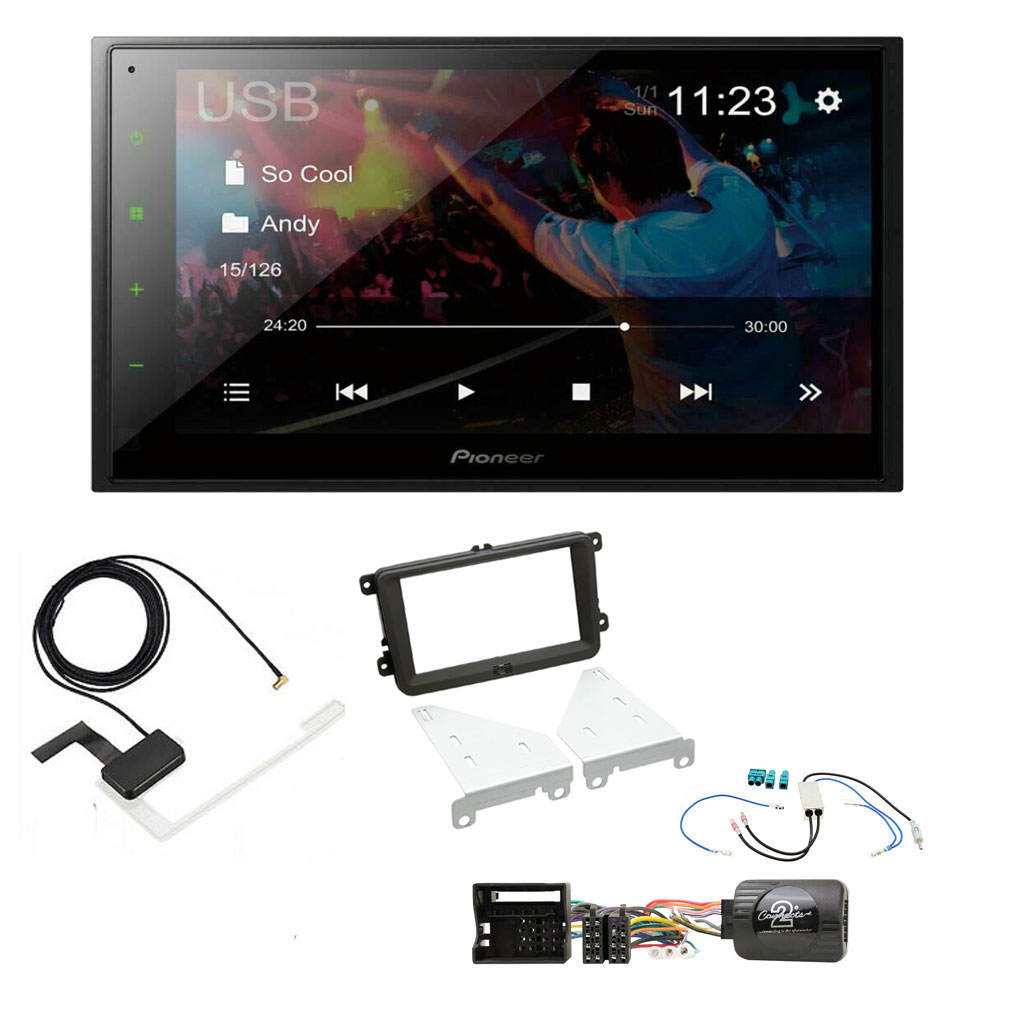 VW EOS, Fusca, Golf, Jetta Pioneer 6.8" Double Din Bluetooth WebLink USB DAB Radio Upgrade Kit