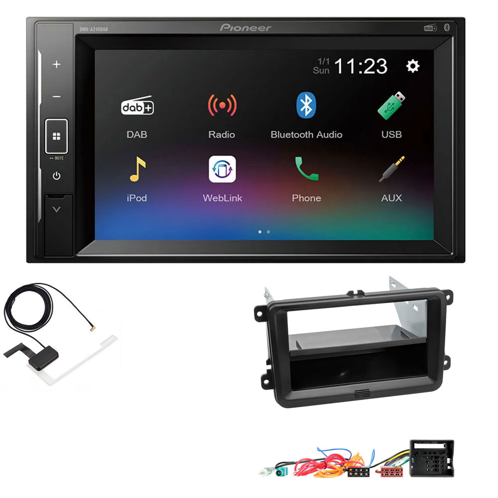 Volkswagen Pioneer DAB Digital Radio, 6.2" Screen iPod iPhone Bluetooth Stereo Upgrade Kit