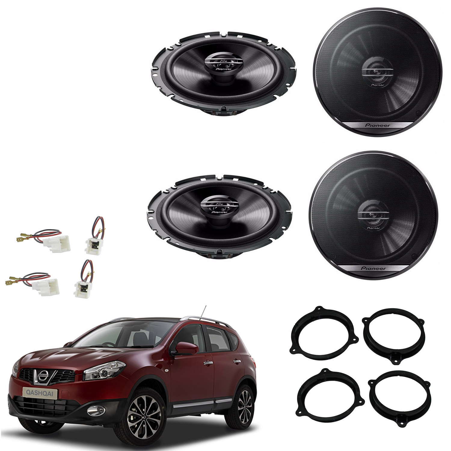 Nissan Qashqai J10 2007 - 2012 Pioneer Front and Rear Speaker