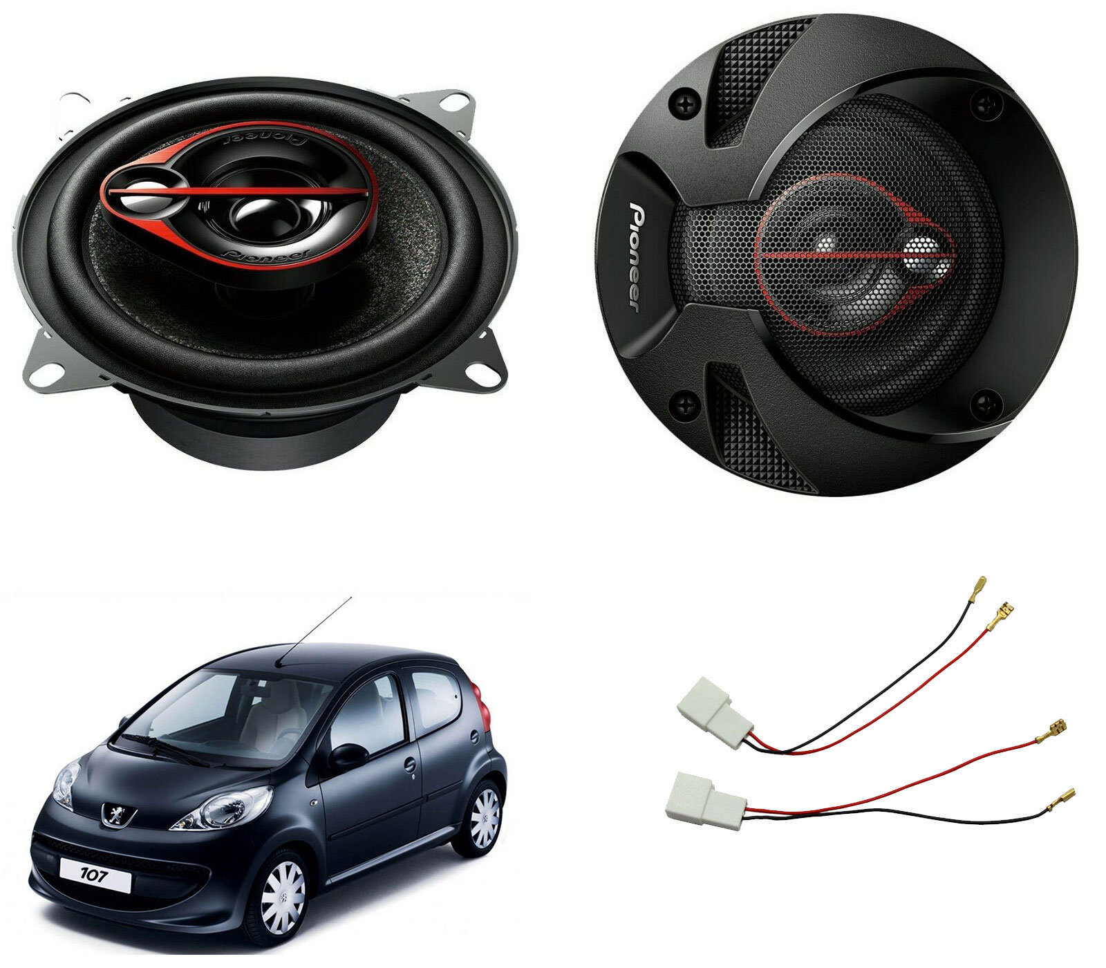 Onderhoud Tijdreeksen Buitenland Peugeot 107 2005 - 2014 Front Top Dash Speaker Upgrade Kit