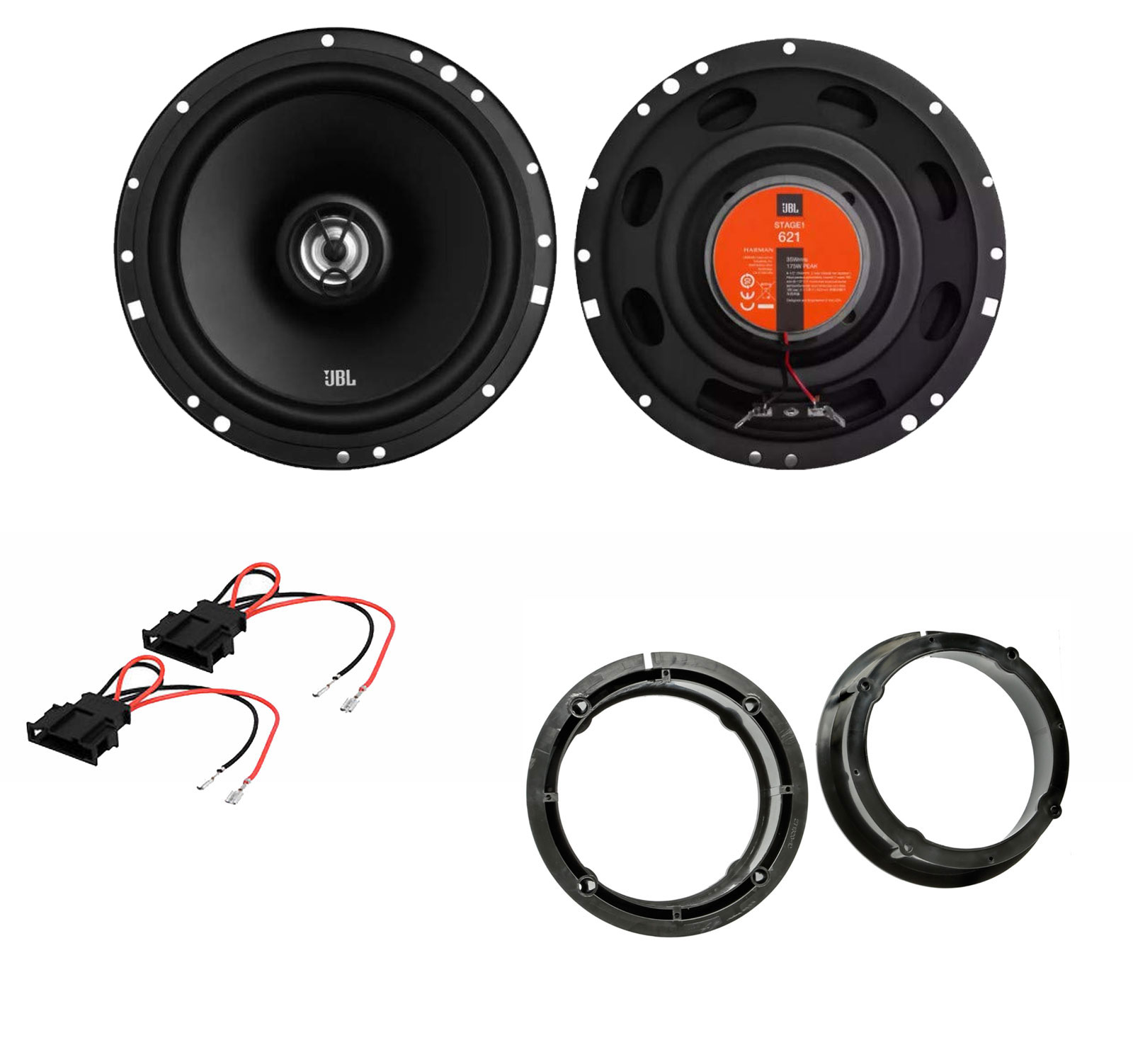 Audi JBL 2 Way Coaxial Rear Door Car Speakers Upgrade Kit