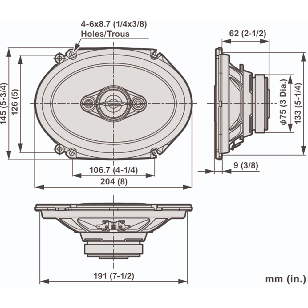 Pioneer TS-A6881F 6x8" 4-Way Car Speakers - 350W Max Coaxial Audio System