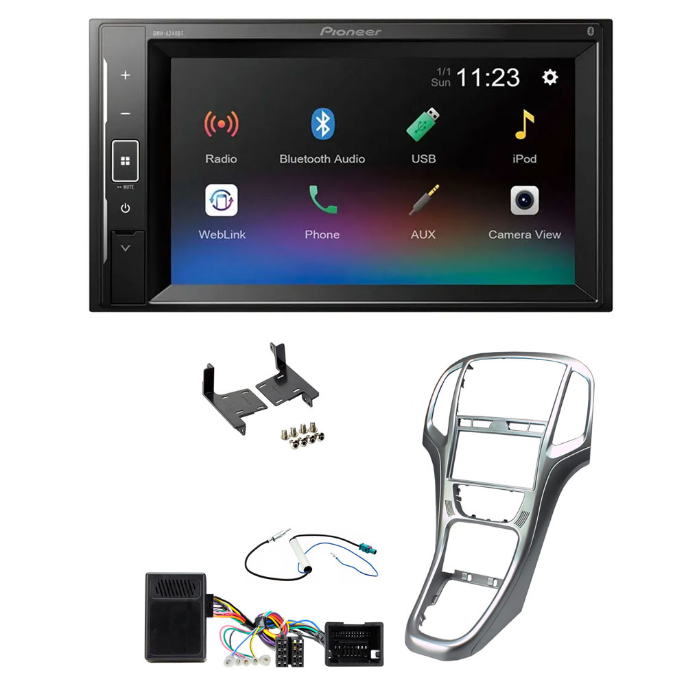 Vauxhall Astra 2010 - 2015 Titan Grey Pioneer 6.2" Touch Screen Bluetooth iPod iPhone Stereo Upgrade Kit