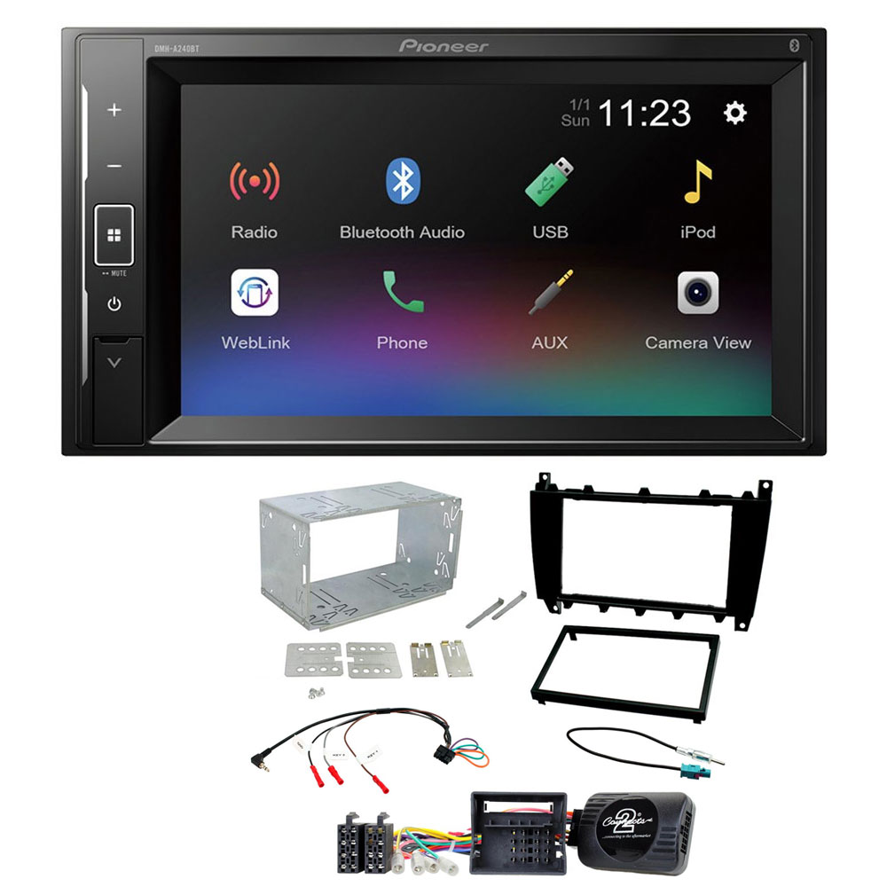 Mercedes C Class 2004 - 2007 Pioneer 6.2" Touch Screen Bluetooth iPod iPhone Stereo Upgrade Kit