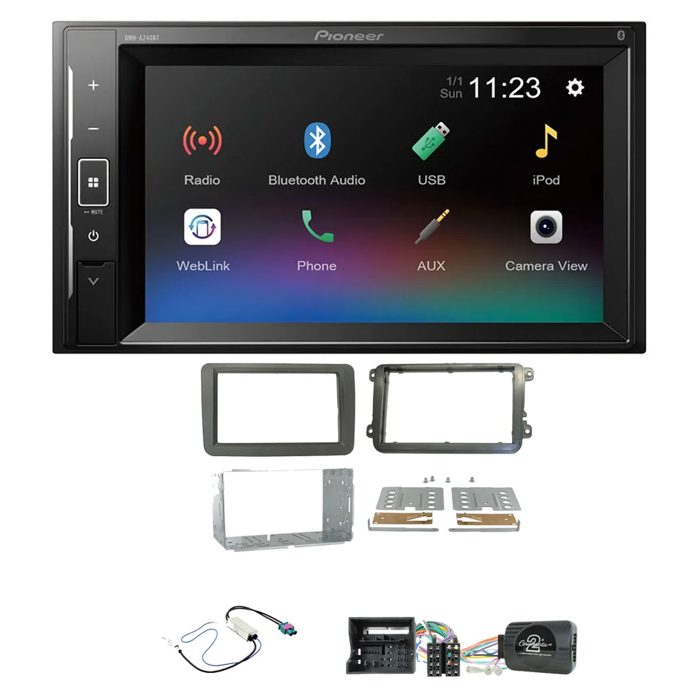 VW Beetle, Caddy, Jetta, Sharan, T-6, Tiguan Pioneer 6.2" Touch Screen Bluetooth iPod iPhone Stereo Upgrade Kit