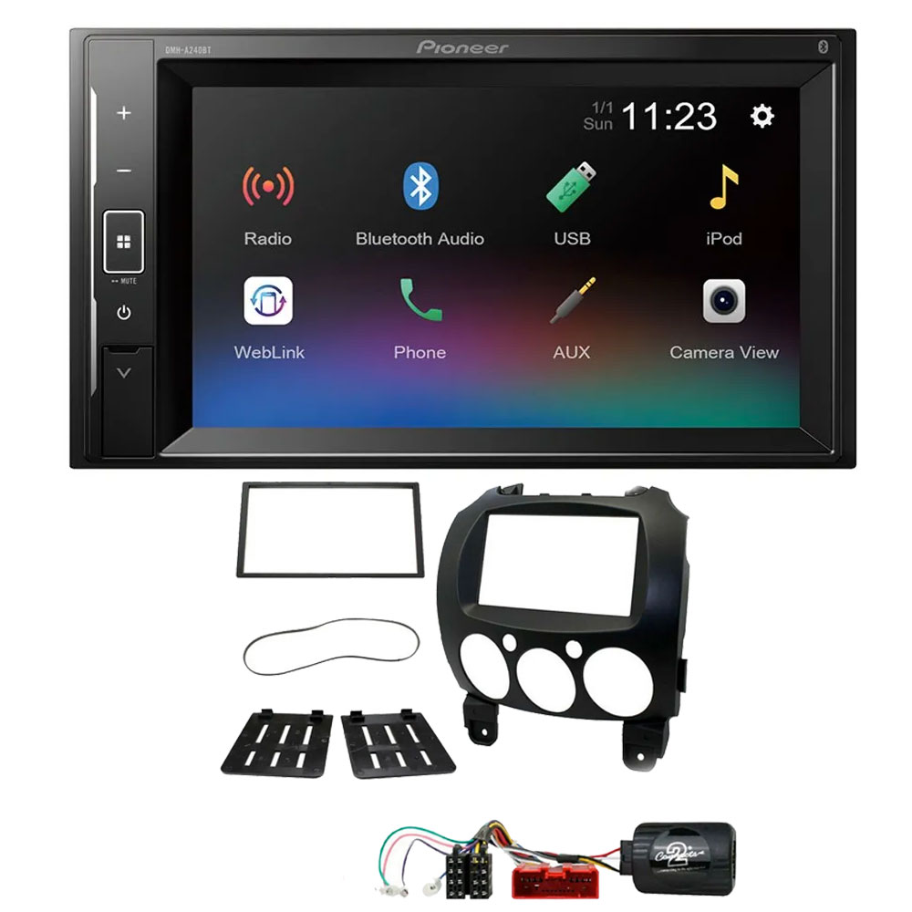 Mazda 2 Non-Bose Pioneer 6.2" Screen Bluetooth iPod iPhone Stereo Upgrade Kit