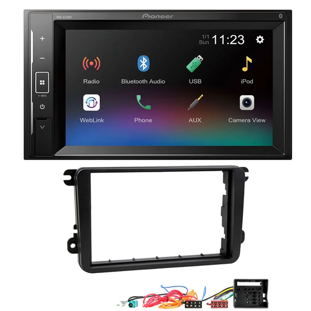 Volkswagen Pioneer 6.2" Screen Bluetooth iPod iPhone Stereo Upgrade Pack