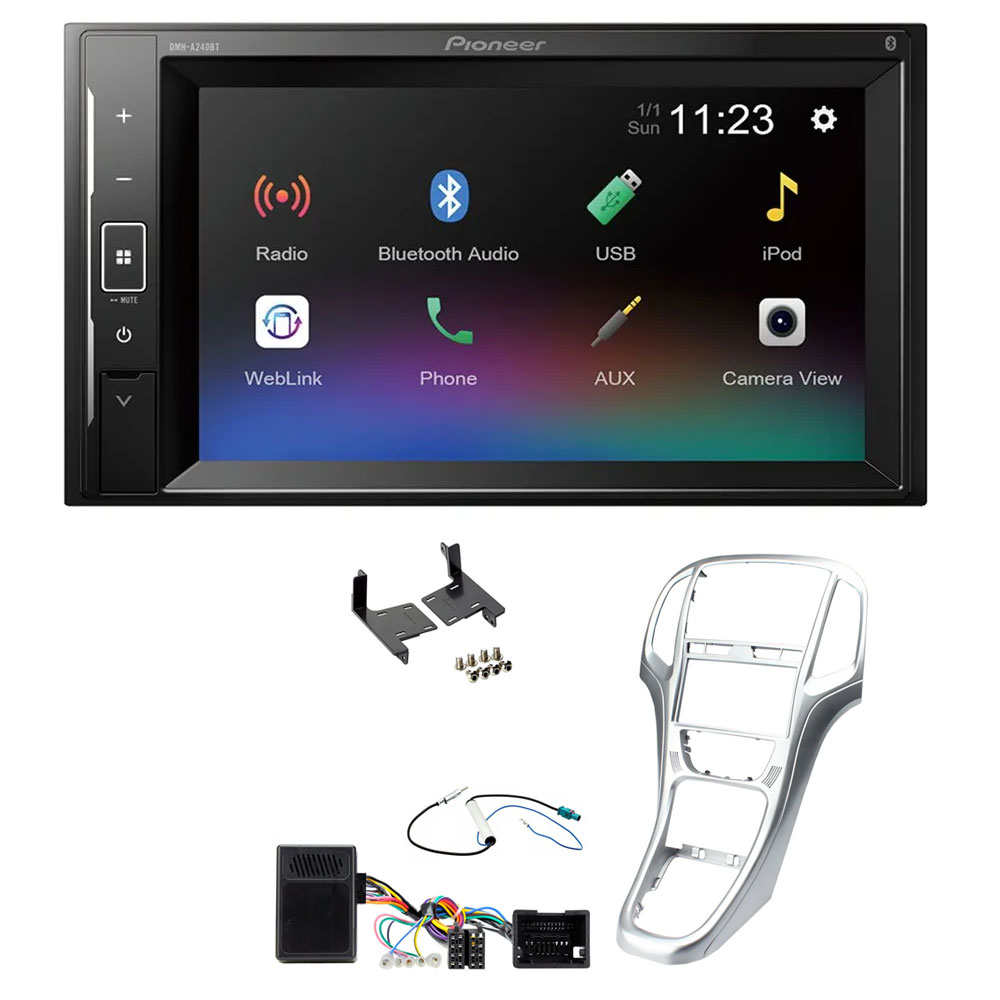 Vauxhall Astra 2010-2015 Silver Pioneer 6.2" Touch Screen Bluetooth iPod iPhone Stereo Upgrade Kit