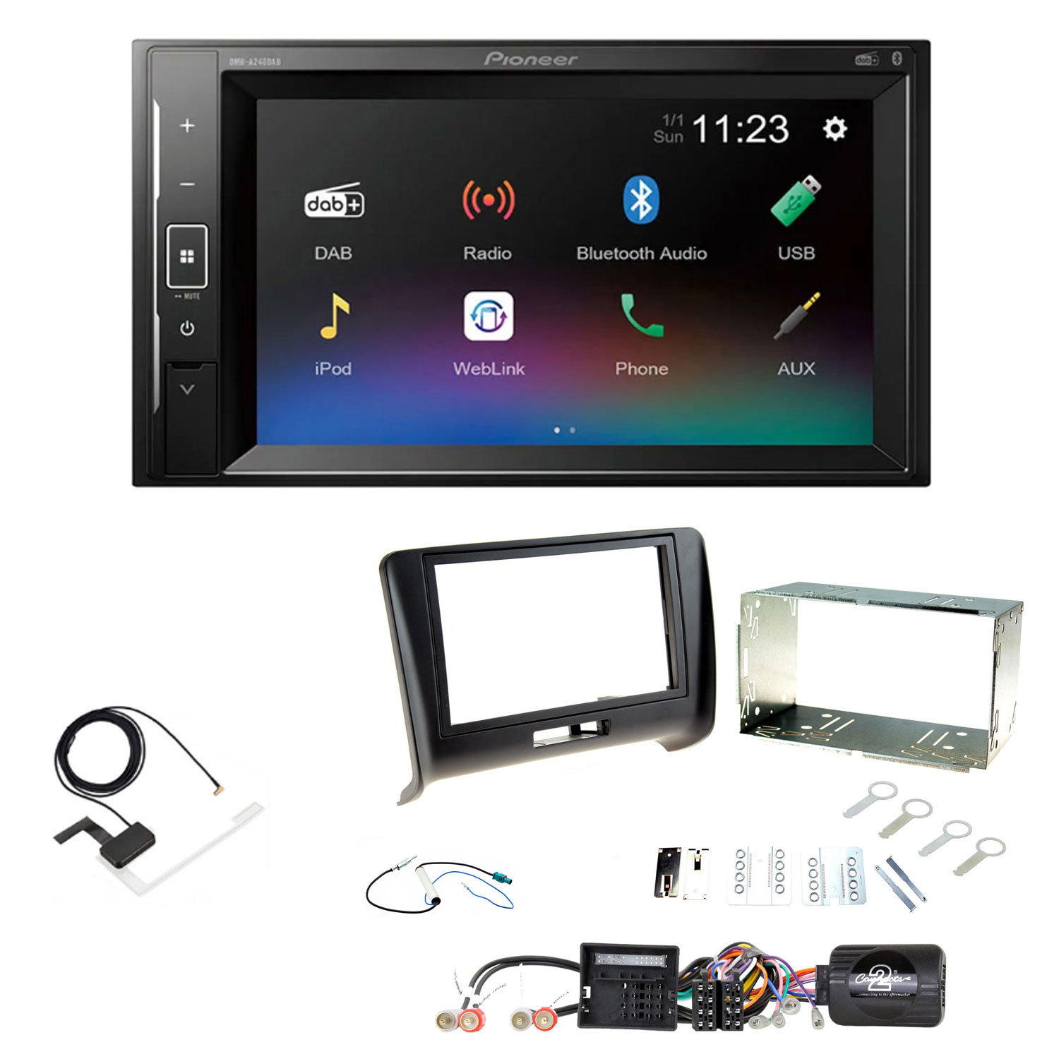 Audi TT Pioneer DAB Digital Radio, 6.2" Screen iPod iPhone Bluetooth Stereo Upgrade Kit