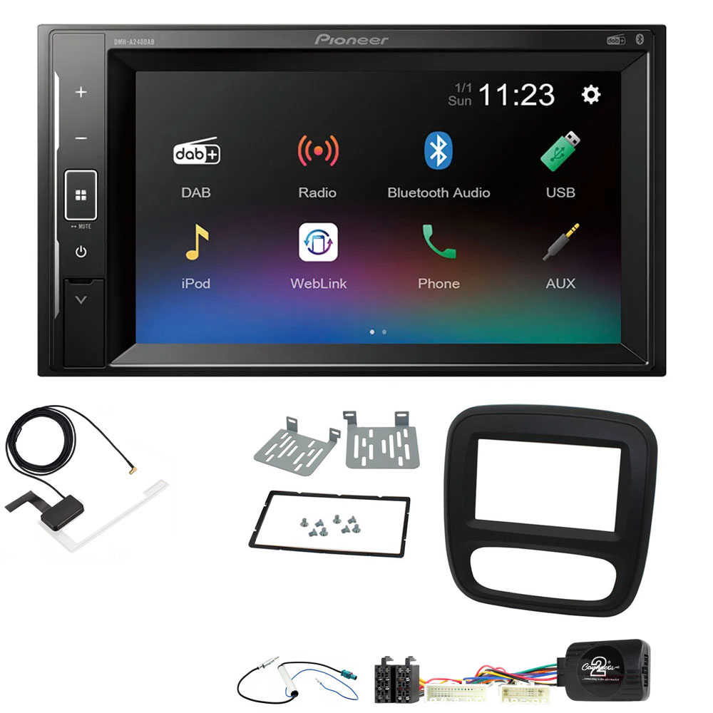 Renault Trafic 2014-2017 Pioneer DAB Digital Radio, 6.2" Screen Bluetooth iPod iPhone Stereo Upgrade Kit