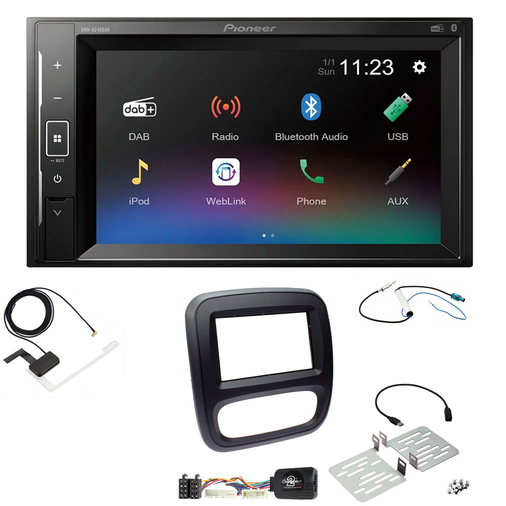 Vauxhall Vivaro (2014-2018) Pioneer Double Din with DAB, 6.2" Screen Bluetooth Stereo Upgrade Kit