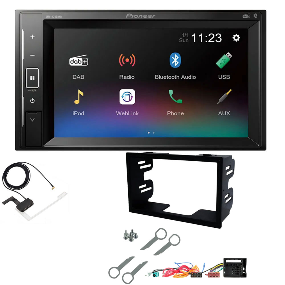 VW Transporter T5 RCD200 Pioneer Double Din With DAB 6.2" Screen Bluetooth Stereo Upgrade Kit