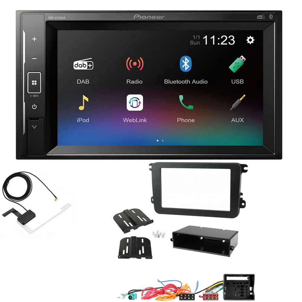 Volkswagen Pioneer Double Din with DAB, 6.2" Screen Bluetooth Stereo Upgrade Kit