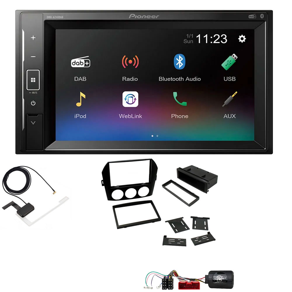 Mazda MX-5 Pioneer Double Din with DAB, 6.2" Screen Bluetooth Stereo Upgrade Kit