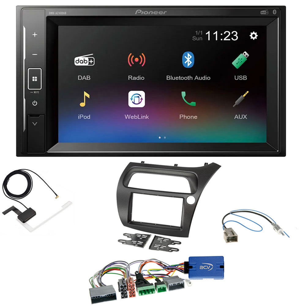 Honda Civic (2006 - 2011) Pioneer DAB Digital Radio, 6.2" Screen iPod iPhone Bluetooth Stereo Upgrade Kit Honda Civic (2006 - 2011) Pioneer DAB Digital Radio, 6.2" Screen iPod iPhone Bluetooth Stereo Upgrade Kit
