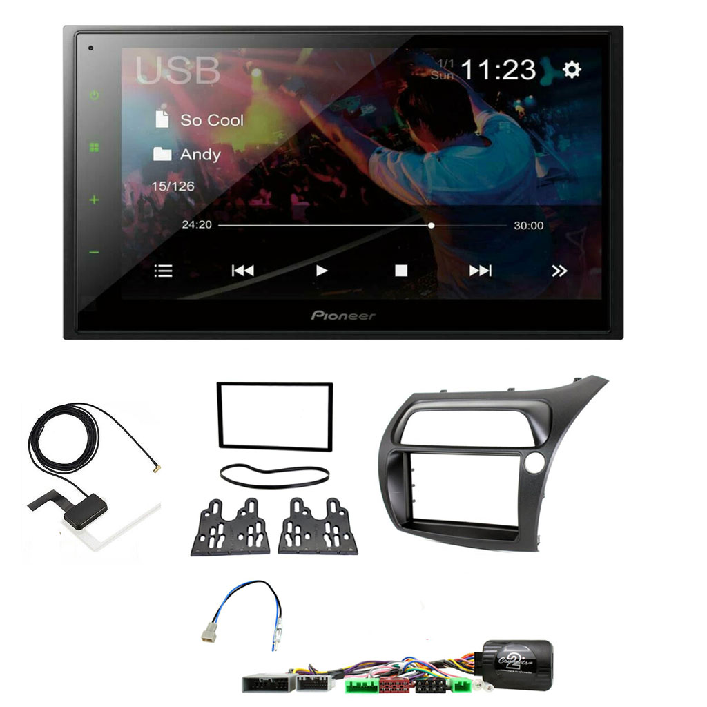 Honda Civic Fitting Kit With Pioneer 6.8" Double Din Bluetooth WebLink USB DAB Radio Upgrade Kit