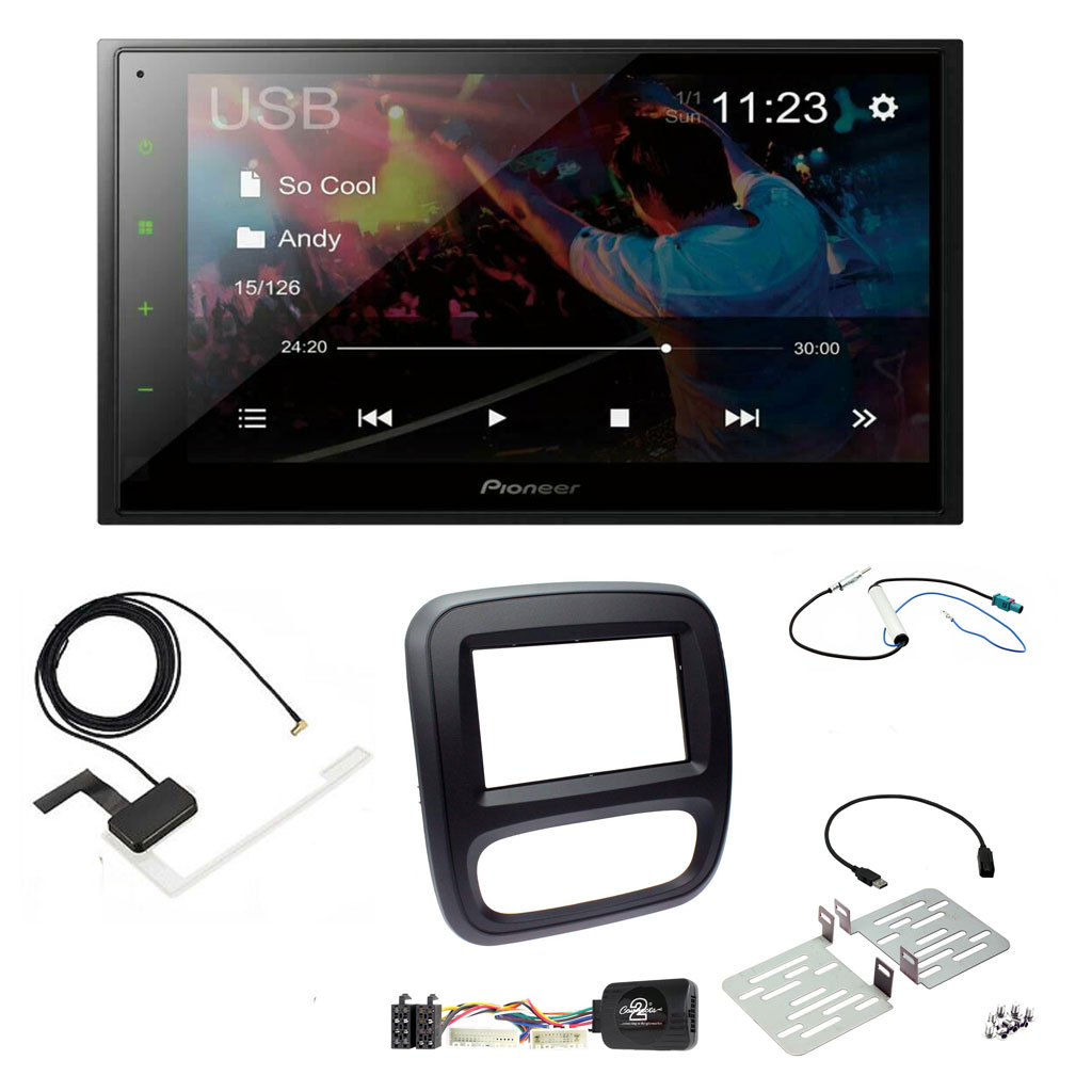 Vauxhall Vivaro 2014> Pioneer 6.8" Double Din Bluetooth WebLink USB DAB Radio Upgrade Kit