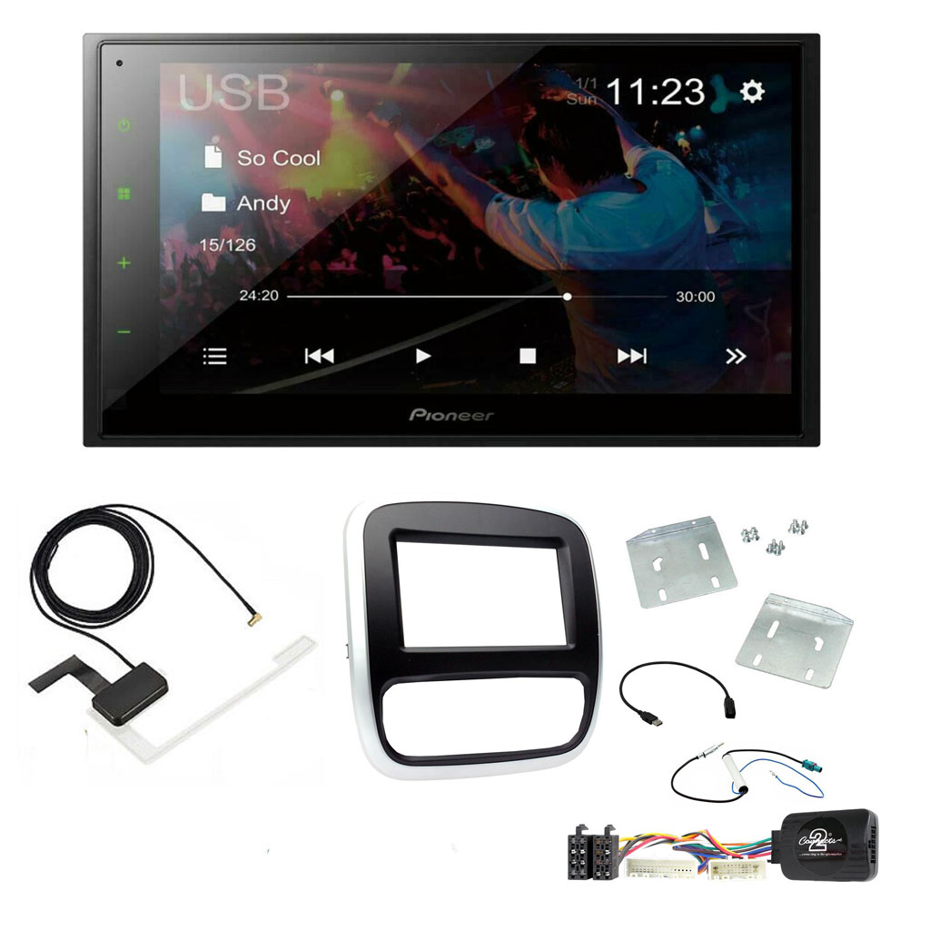 Vauxhall Vivaro 2015> Fitting Kit With Pioneer 6.8" Screen Bluetooth WebLink USB DAB Radio Upgrade Kit