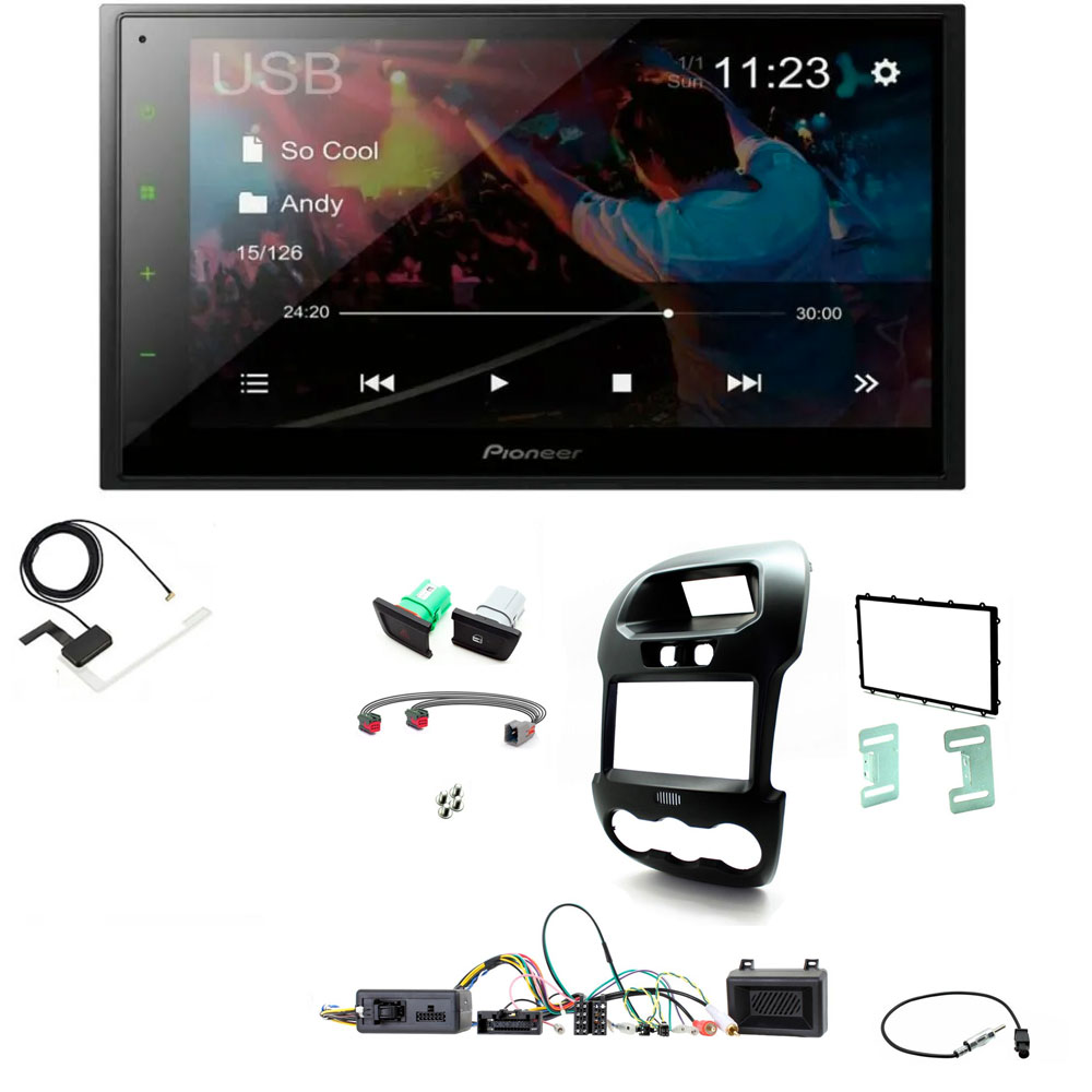 Ford Ranger Pioneer 6.8" Screen Bluetooth iPod iPhone WebLink USB DAB Radio Upgrade Kit