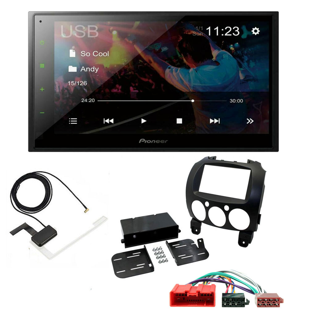 Mazda 2 2008 - 2014 Pioneer 6.8" Double Din Bluetooth WebLink USB DAB Radio Upgrade Kit