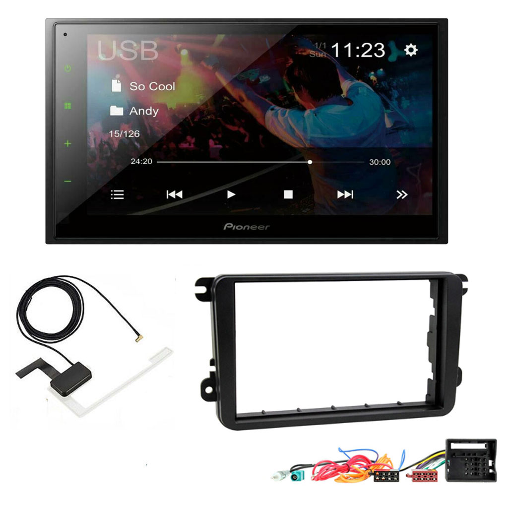 Volkswagen Pioneer 6.8" Double Din Bluetooth WebLink USB DAB Radio Upgrade Kit